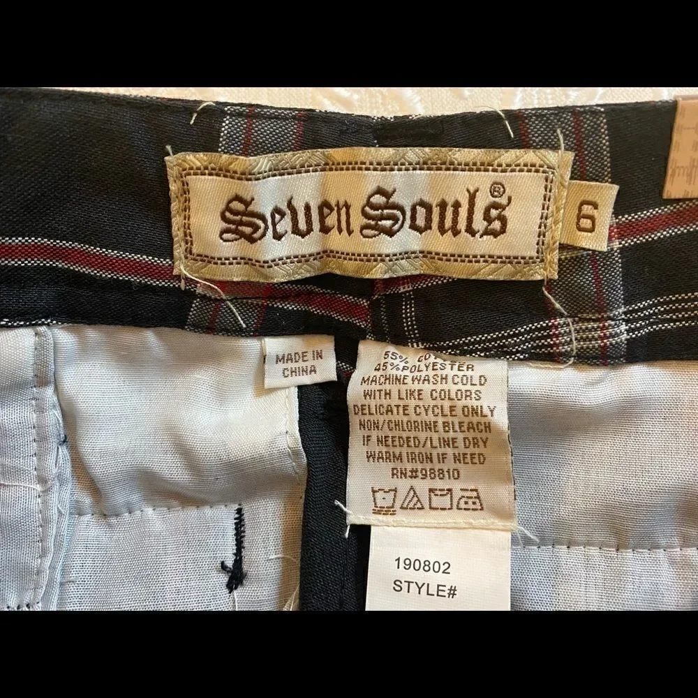 Kids Seven Souls Boys Plaid Fashion Shorts size 6